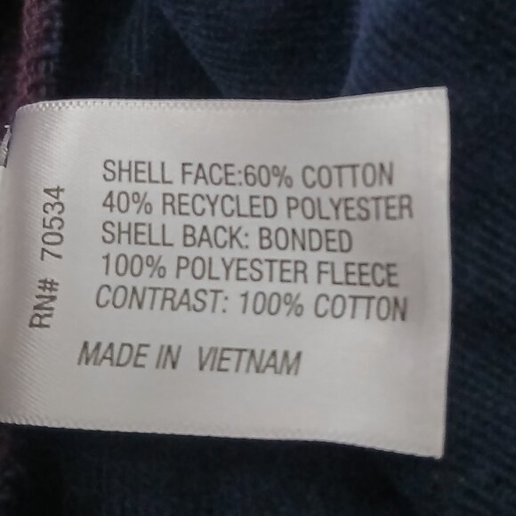 Orvis Jacket XL Fleece Lined Flannel Snap Front Purple Navy Checked Chore Coat - Picture 13 of 13